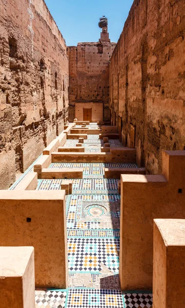 Förstörda Byggnader Badi Palace Marrakech Marocko Nordafrika — Stockfoto