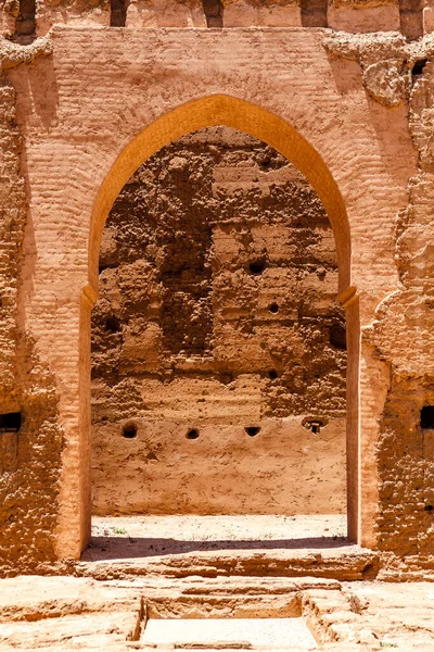 Ruïneerde Gebouwen Van Badi Palace Marrakech Marokko Noord Afrika — Stockfoto