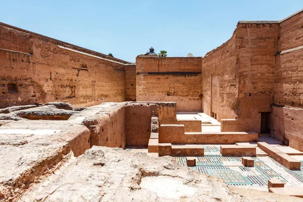 摩洛哥马拉喀什Badi宫被毁的建筑物 — 图库照片
