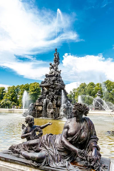 Fuente Fortuna Frente Palacio Herrenchiemsee Baviera Alemania Europa —  Fotos de Stock