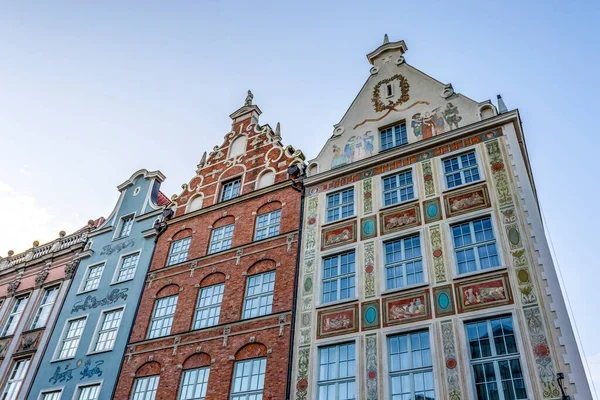 Façades Maisons Marchands Historiques Colorées Dans Centre Gdansk Pologne Europe — Photo
