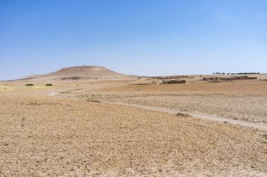 Marakeş ve Essaouira, Fas, Kuzey Afrika arasındaki çöl manzarası.