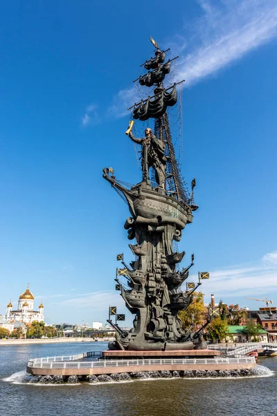 Peter Great Statue Monument Μόσχα Ρωσική Ομοσπονδία Ευρώπη — Φωτογραφία Αρχείου