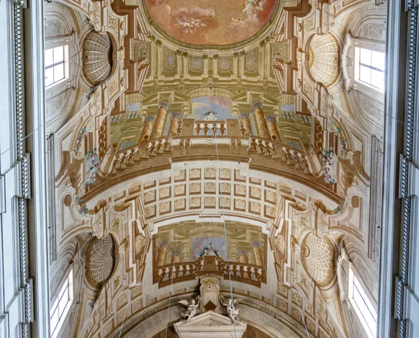 Rico Techo Decorado Interior Iglesia Santa Maria Del Carmine Florencia — Foto de Stock