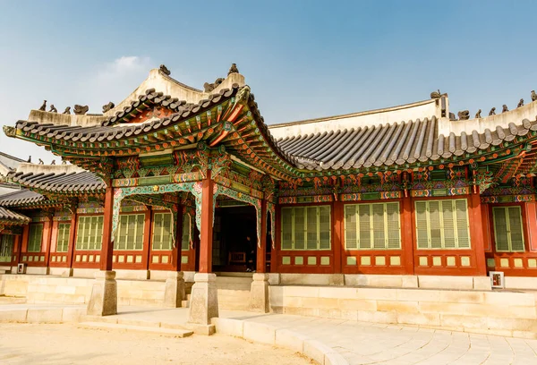 Extérieur Coloré Pavillon Dans Parc Palais Changdeokgung Séoul Corée Sud — Photo