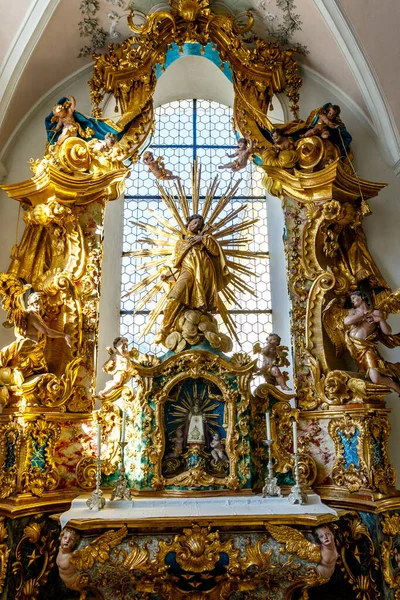 Goldener Barockaltar Inneren Des Klosters Stams Tirol Österreich Europa — Stockfoto