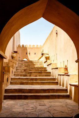 Nakhal Kalesi 'nin dışı, Umman, Arabistan, Orta Doğu
