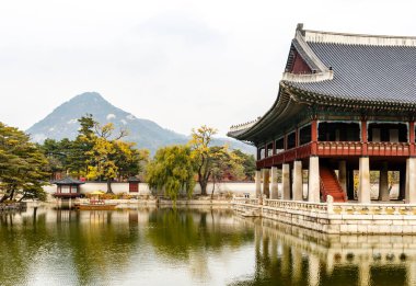 Seul, Güney Kore ve Asya 'daki Gyeongbokgung Sarayı' nın dışında.