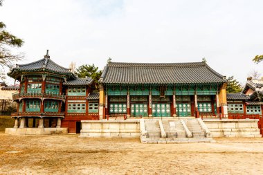 Seul, Güney Kore ve Asya 'daki Gyeongbokgung Sarayı' nın dışında.