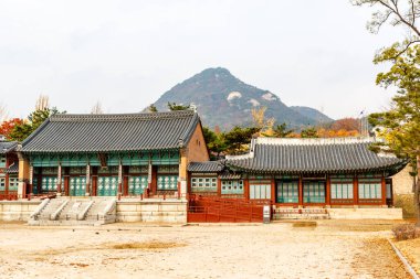 Seul, Güney Kore ve Asya 'daki Gyeongbokgung Sarayı' nın dışında.