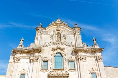 Matera, Basilicata, İtalya 'daki Chiesa di San Francisco d' Assisi Kilisesi cephesi - Avrupa