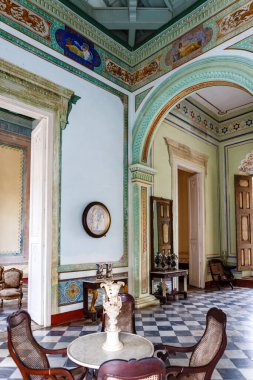 Rich decorated interior of a colonial mansion or city palace in Trinidad, Cuba, Caribbean