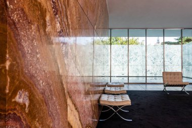 Exterior of the pavilion - Fundacion Mies van der Rohe - Barcelona, Catalonia, Spain, Europe