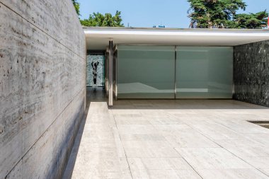 Exterior of the pavilion - Fundacion Mies van der Rohe - Barcelona, Catalonia, Spain, Europe