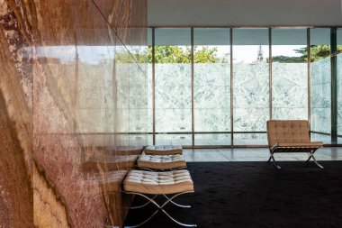 Exterior of the pavilion - Fundacion Mies van der Rohe - Barcelona, Catalonia, Spain, Europe