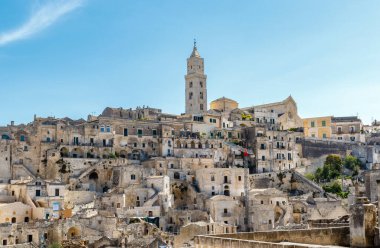A view at the cathedral and the old center of Matera, Basilicata, Italy - Europe