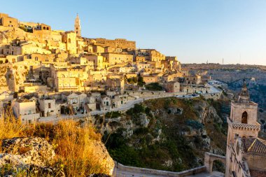 Matera, Basilicata, İtalya 'da gündoğumu - Avrupa