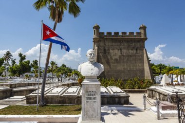 Grave and bust of General Rafael M. Portuondo Tamayo at the Santa Ifgenia Cemetery in Santiago de Cuba, Cuba, Caribbean