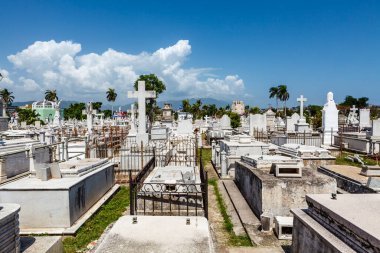 Rich decorated graves at the Santa Ifigenia Cemetery in Santiago de Cuba, Cuba, Caribbean