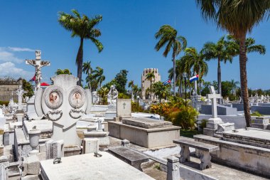 Rich decorated graves at the Santa Ifigenia Cemetery in Santiago de Cuba, Cuba, Caribbean