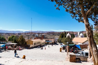 View at the town of Humahuaca and the surrounding Andes mountains, Jujuy, Argentina, South America