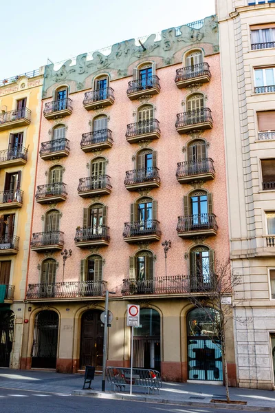 Fasada Starego Budynku Mieszkalnego Raval Barcelona Katalonia Hiszpania Europa — Zdjęcie stockowe