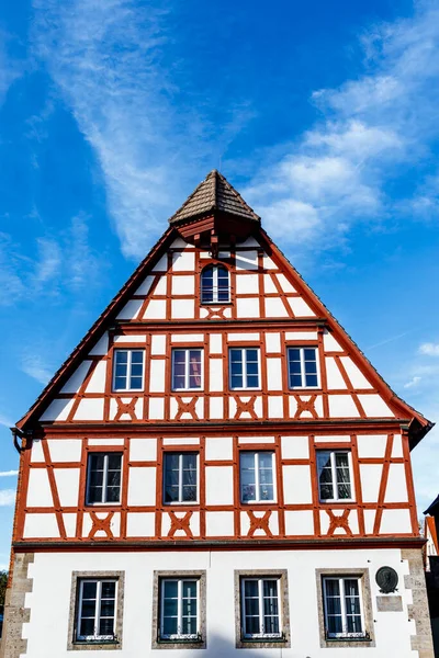 Fachada Uma Casa Meia Madeira Centro Histórico Rothenburg Der Tauber — Fotografia de Stock