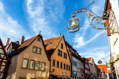 Bayern, Almanya 'daki tarihi Rothenburg ob der Tauber kasabasının manzarası
