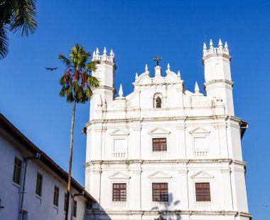 Goa Velha, Goa, Hindistan, Asya 'daki Assisi Katolik Kilisesi Cephesi