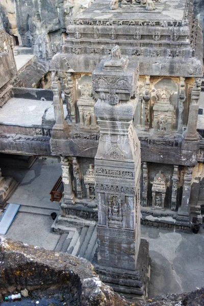 Vista Templo Kailasa Cavernas Ellora Maharashtra Índia Ásia — Fotografia de Stock