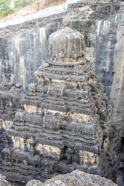 Vista Templo Kailasa Cuevas Ellora Maharashtra India Asia — Foto de Stock