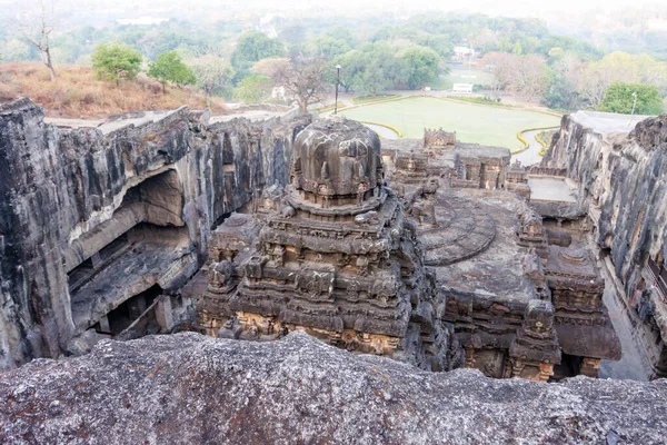 Vista Templo Kailasa Cuevas Ellora Maharashtra India Asia —  Fotos de Stock