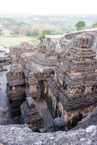 Vista Templo Kailasa Cuevas Ellora Maharashtra India Asia —  Fotos de Stock