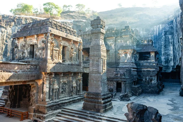 Интерьер Храма Кайласа Пещеры Эллора Махараштра Индия Азия — стоковое фото