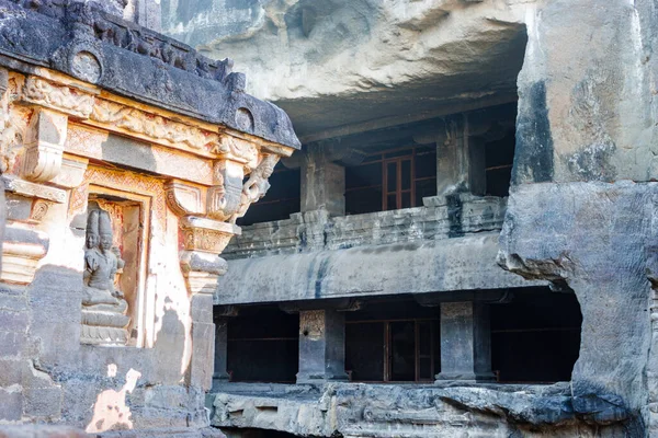 Interior Del Templo Kailasa Cuevas Ellora Maharashtra India Asia —  Fotos de Stock