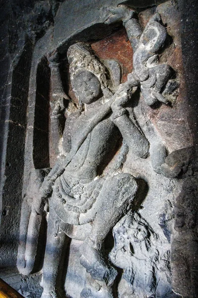Interior Templo Kailasa Cavernas Ellora Maharashtra Índia Ásia — Fotografia de Stock