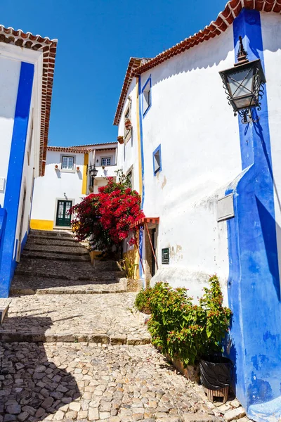 オビドス ポルトガル ヨーロッパの狭い通り — ストック写真