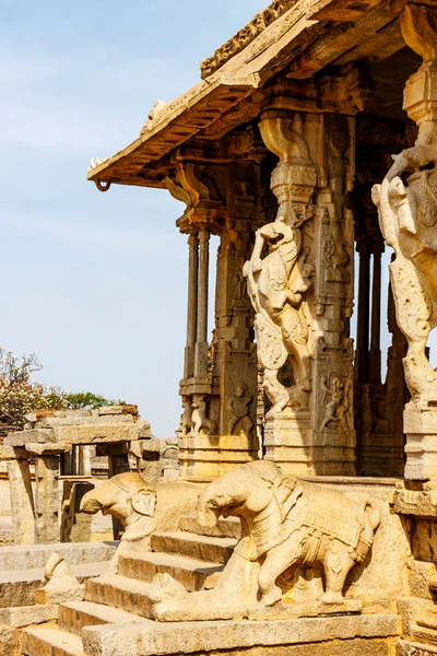 Exterior Sri Virupaksha Temple Music Pillars Hampi Karnataka India Asia — Stock Photo, Image