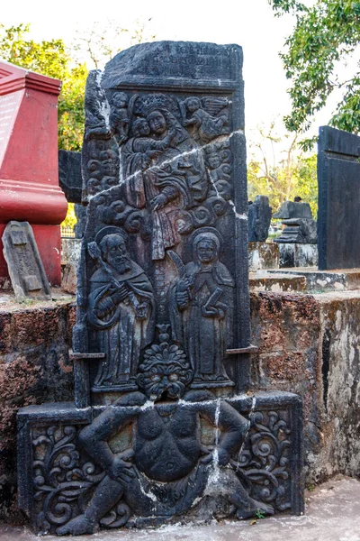 Gammal Portugisisk Kyrkogård Goa Velha Gamla Goa Goa Indien Asien — Stockfoto