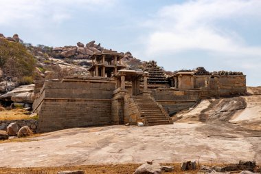Narasimha Tapınağı 'nın dışı, Hampi, Karnataka, Hindistan, Asya