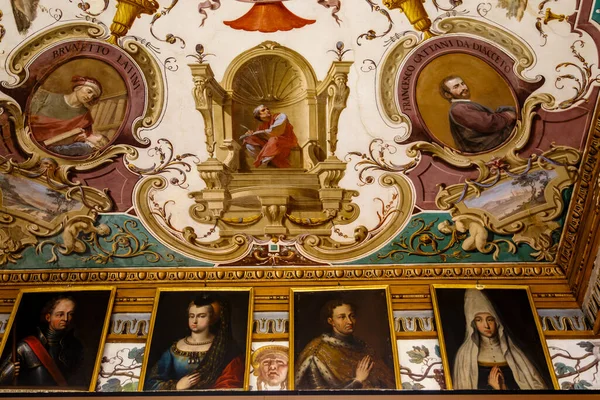 Rich Decorated Interior Uffizi Gallery Florence Italy Europe — Zdjęcie stockowe