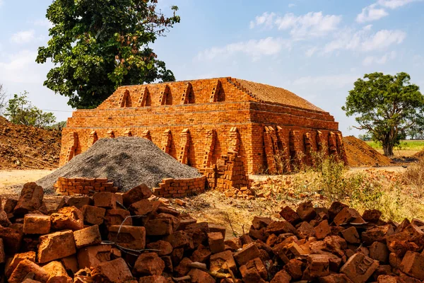 Usine Briques Argile Rouge Karnataka Inde Asie — Photo