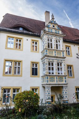 Rothenburg ob der Tauber 'de zengin dekore edilmiş ev, Bayern, Almanya, Avrupa