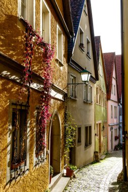 Rothenburg ob der Tauber, Almanya ve Avrupa 'da eski evleri olan Dar Sokak