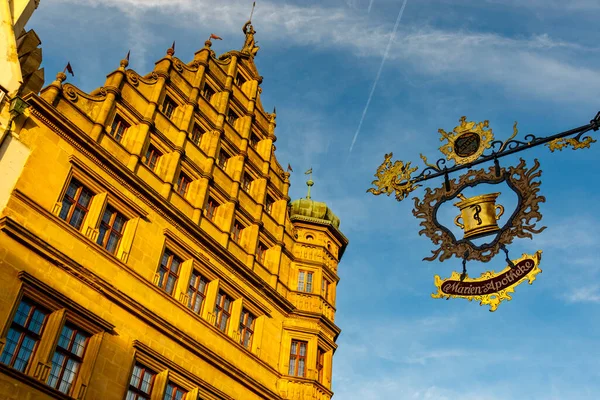 Fassade Alter Häuser Historischen Zentrum Von Rothenburg Der Tauber Süddeutschland — Stockfoto