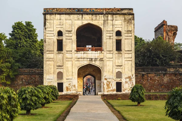 Porte Entrée Tombe Humayun Delhi Inde Asie — Photo