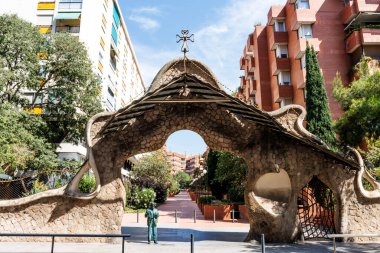 Finca Miralles Gate by Antoni Gaudi, Sarria, Barcelona, Katalonya, İspanya, Avrupa