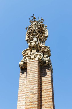 Guell Pavilions, Pedralbes, Barcelona, Katalonya, İspanya, Avrupa 'daki süslü kule