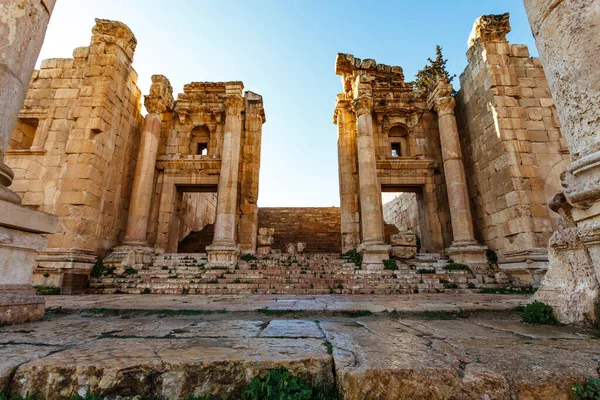 Arquitetura Romana Antiga Cidade Romana Gerasa Jerash Jordânia Oriente Médio Fotografia De Stock