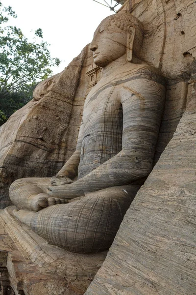 Statue Bouddha Assise Gal Vihara Polonnaruwa Sri Lanka Asie — Photo